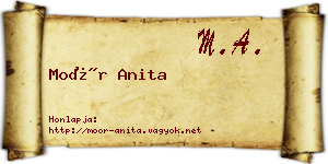 Moór Anita névjegykártya